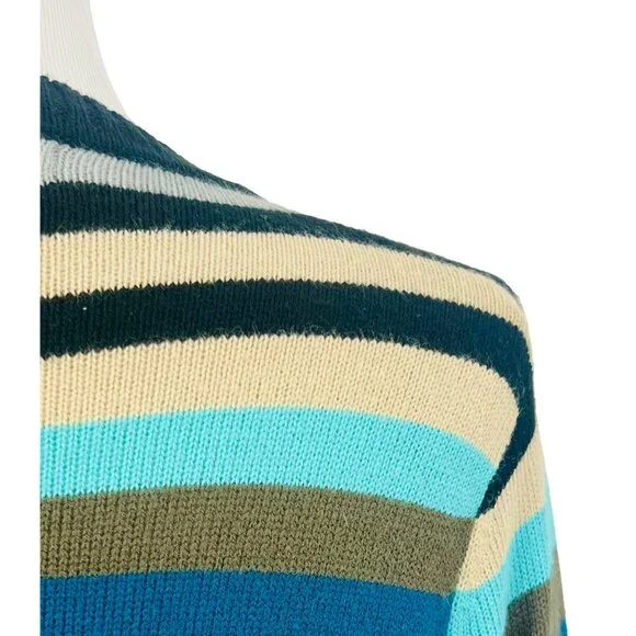 Love Stitch Long Geometric Striped Open Front Waterfall Cardigan Duster - Picture 13 of 16